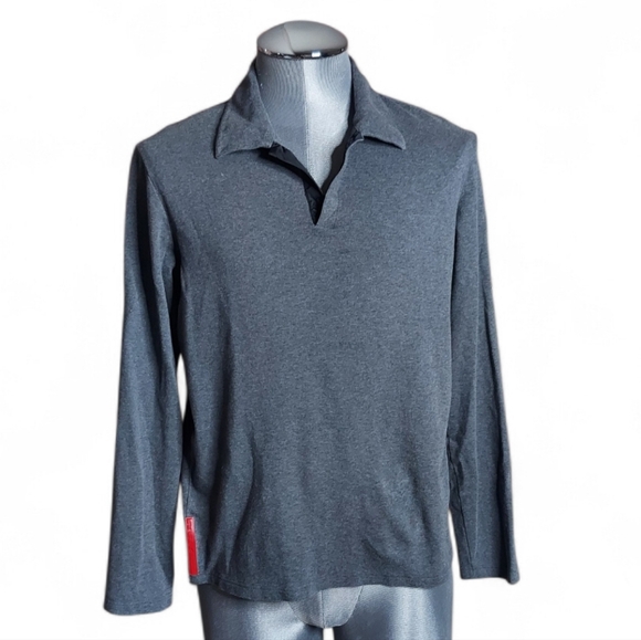 Prada | Logo Strip | Snap Button | Nylon Trim | Pima Cotton | Y2k | Preppy Polo - Picture 2 of 8